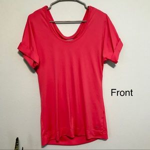 Pink Drape Back Workout Top Size Medium